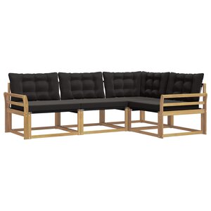 vidaXL Ensemble de canapés d'extérieur 4 pc Blanc et noir