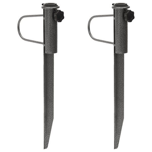 vidaXL Supports de parasol avec piquets 2 Pièces 19x42 cm acier galvanisé