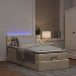 vidaXL Cadre de lit ottoman avec matelas crème 90x190 cm tissu