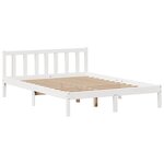 vidaXL Lit bibliothèque sans matelas blanc 135x190 cm bois pin massif