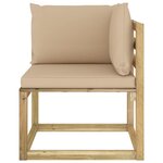 vidaXL Canapés d'angle de jardin 2Pièces et coussins Pin imprégné de vert