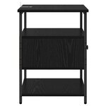 vidaXL Cabinet de chevet avec tiroir 2 Pièces Chêne noir 40 x 42 x 56 cm
