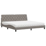 vidaXL Lit avec matelas taupe 200x200 cm tissu