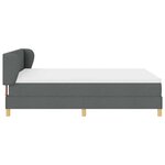 vidaXL Lit à ressorts avec matelas Gris foncé 140 x 200 cm tissu