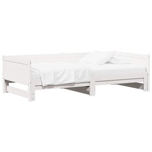 vidaXL Lit Pull-out de Jour Blanc 180 x 200 cm Pin massif