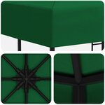 vidaXL Pavillon 3 x 3 m Vert Polyester et Acier 190 gsm