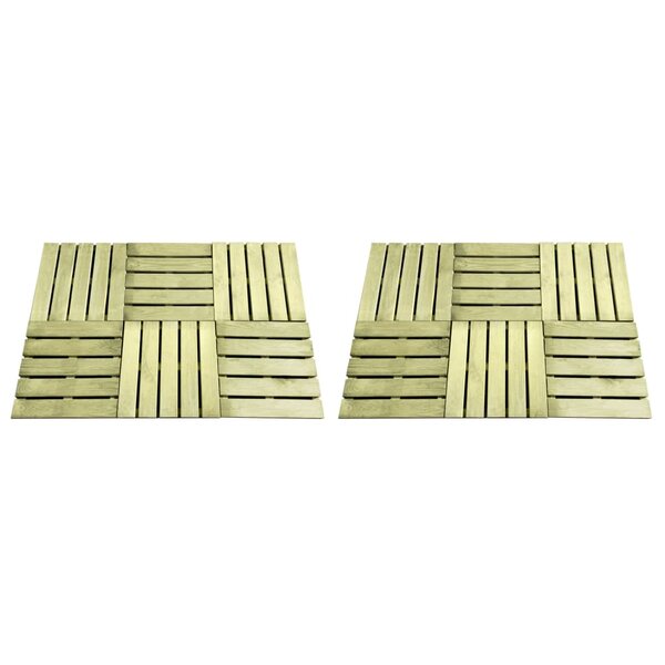 vidaXL Dalles de terrasse 12 Pièces 50x50 cm Bois Vert