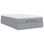 vidaXL Cadre de lit ottoman avec matelas gris clair 120x190 cm tissu