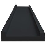 vidaXL Étagères à rebord pour cadre photo 2 Pièces Noir 80x9x3 cm MDF