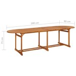 vidaXL Table à dîner de jardin 280x90x75 cm Bois d'acacia massif