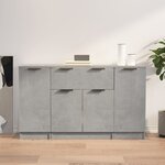 vidaXL Buffets 3 Pièces gris béton bois d'ingénierie