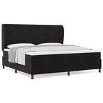 vidaXL Lit à ressorts avec matelas Noir 200x200 cm en velours.