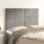 vidaXL Têtes de lit 4 Pièces Gris clair 72x5x78/88 cm Velours