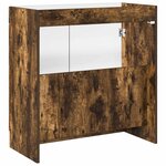 vidaXL Armoire sous évier de salle de bain Chêne fumé