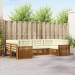 vidaXL Ensemble de canapés d'extérieur 6 Pièces Naturel et Crème