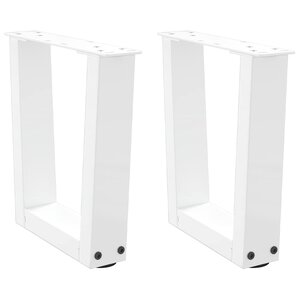 vidaXL Pieds de table basse en forme de V  2 pièces  blanc  40 x (30-31 3) cm  acier