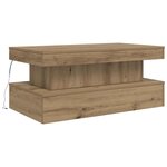 vidaXL Table basse avec lumières LED chêne artisanal 50x50x40 cm