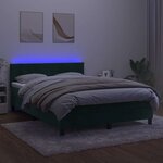 vidaXL Sommier à lattes de lit avec matelas LED Vert foncé 140x200 cm
