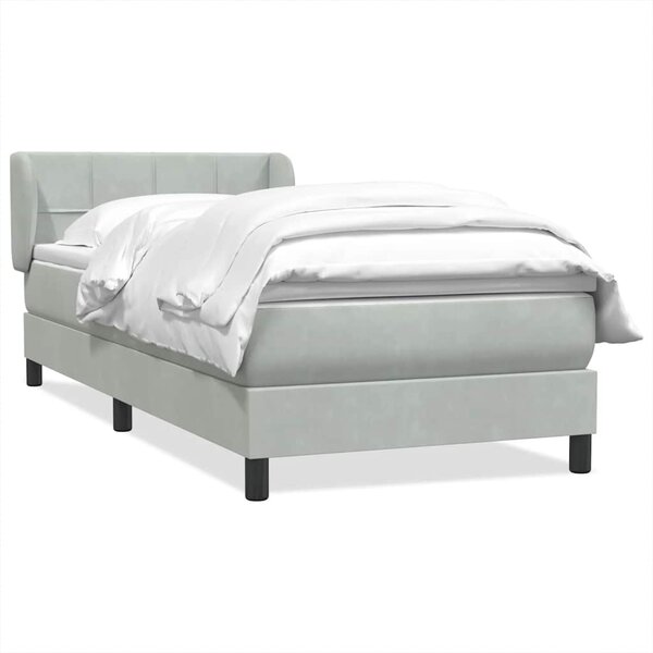 vidaXL Sommier à lattes de lit et matelas gris clair 80x220 cm velours