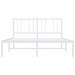 vidaXL Cadre de lit métal sans matelas et tête de lit blanc 140x200 cm