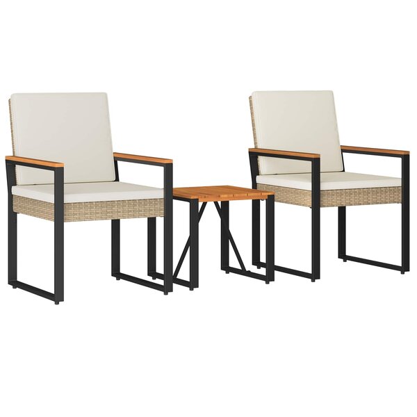 vidaXL Ensemble de meubles d'extérieur 3 pc Beige et blanc crème