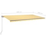 vidaXL Auvent automatique sur pied 600x300 cm Jaune/Blanc