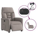 vidaXL Fauteuil inclinable électrique Taupe Tissu