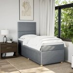 vidaXL Sommier à lattes de lit et matelas Gris clair 90x190 cm Tissu