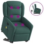 vidaXL Fauteuil inclinable de massage Vert foncé Tissu