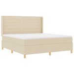 vidaXL Lit à ressorts avec matelas Crème 180 x 200 cm tissu