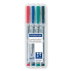 Etui de 4 Marqueurs Lumocolor 315 M Non-Permanent Pointe Moyenne Assortis STAEDTLER