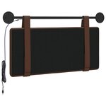 vidaXL Tête de lit suspendue Avec lumière LED Marron Simili cuir