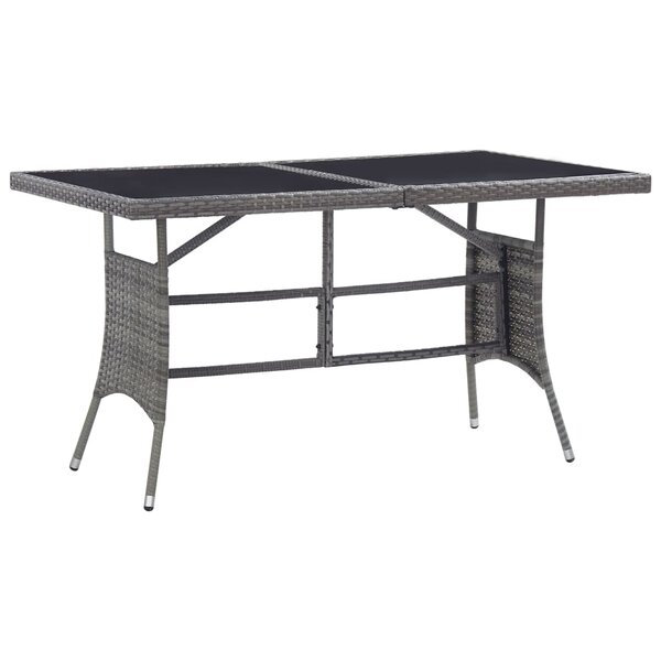 vidaXL Table de jardin Gris 140x80x74 cm Résine tressée