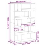 vidaXL Bibliothèque sonoma gris 100x33x156 5 cm bois d'ingénierie