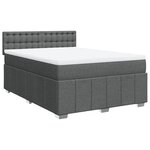 vidaXL Sommier à lattes de lit avec matelas Gris foncé 160x200cm Tissu
