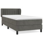 vidaXL Sommier à lattes de lit et matelas Gris foncé 90x200 cm Velours
