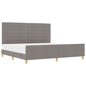 vidaXL Cadre de lit avec tête de lit Taupe 200 x 200 cm tissu