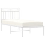 vidaXL Cadre de lit métal sans matelas avec tête de lit blanc 80x200cm