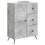 vidaXL Buffet Gris béton 66 x 34 5 x 90 cm Bois d'ingénierie