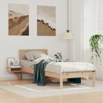 vidaXL Cadre de lit avec tables de chevet Marron Bois massif en pin
