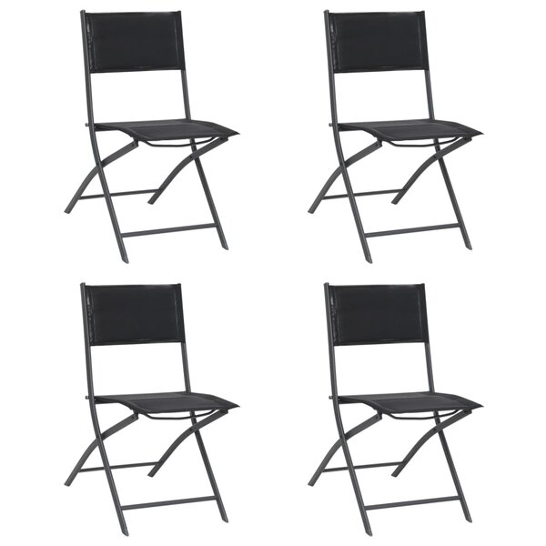 vidaXL Chaises de jardin pliables lot de 4 Acier et textilène