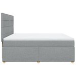 vidaXL Sommier à lattes de lit avec matelas Gris clair 200x200cm Tissu