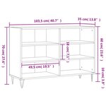 vidaXL Buffet gris béton 103 5x35x70 cm bois d'ingénierie