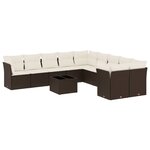 vidaXL Salon de jardin et coussins 11 Pièces marron résine tressée