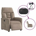 vidaXL Fauteuil inclinable électrique taupe tissu microfibre