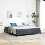 vidaXL Lit à ressorts avec matelas Gris foncé 180 x 220 cm tissu
