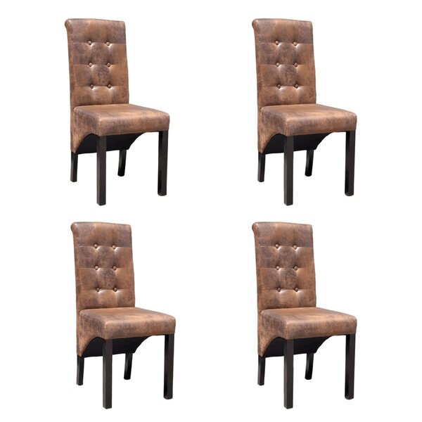 vidaXL Chaises à manger lot de 4 marron similicuir