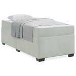 vidaXL Cadre de lit avec matelas Gris clair 100 x 200 cm Velours