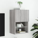 vidaXL Meuble TV avec lumières LED sonoma gris 40 5x30x60 cm