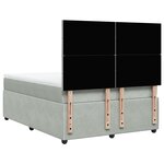 vidaXL Sommier à lattes de lit et matelas Gris clair 140x190cm Velours
